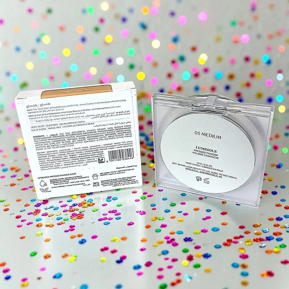 Glowish by Huda Beauty Luminous Pressed Powder in 05 Medium 0.35 Oz New in Box